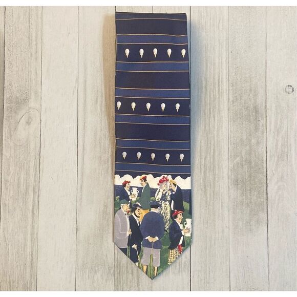 Guy Buffet Collection Men’s Tie “A Golfing Widow” 100% Silk Hand Made in Italy - Picture 1 of 8
